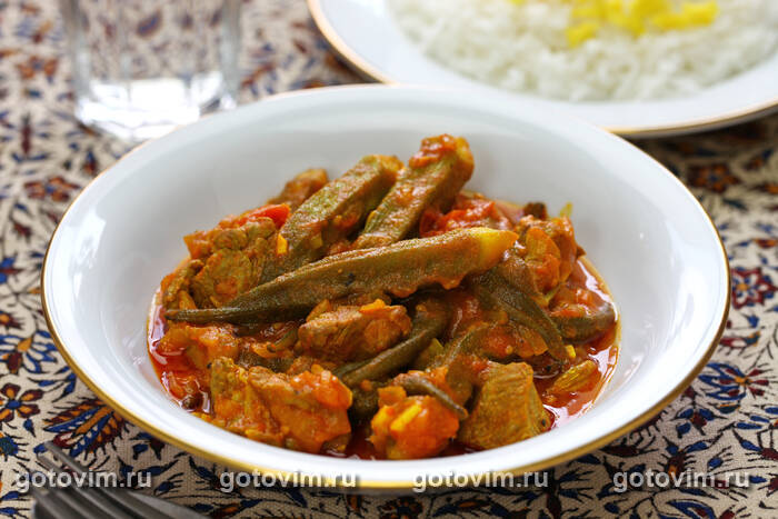 -- -     - (Khoresh-e Bamieh - Lamb Okra Stew) 