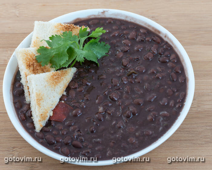      (Black Bean Soup, Sopa de Frijol Negro)