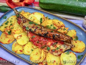 Скумбрия в духовке, запеченная в перечном соусе